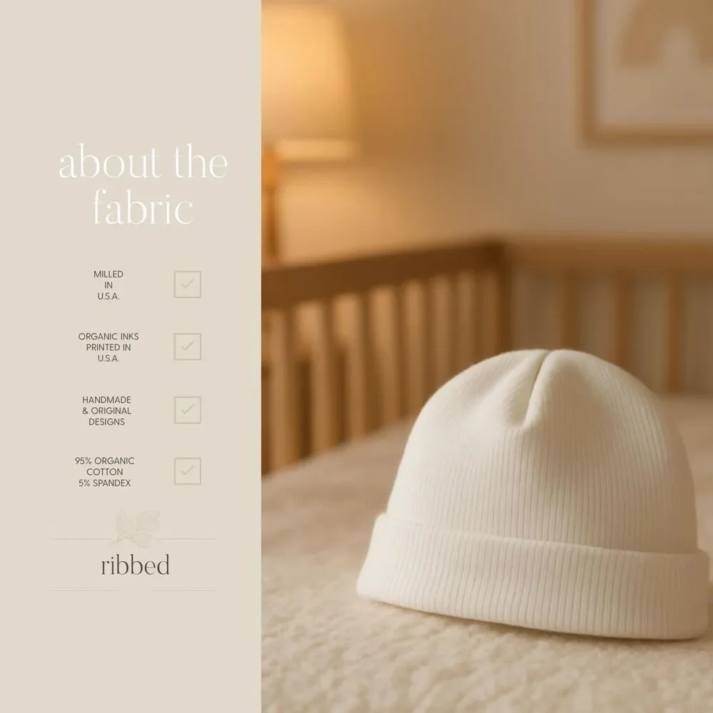 Organic Cotton Ribbed Baby Hat | Sustainable Clean Baby Clothing